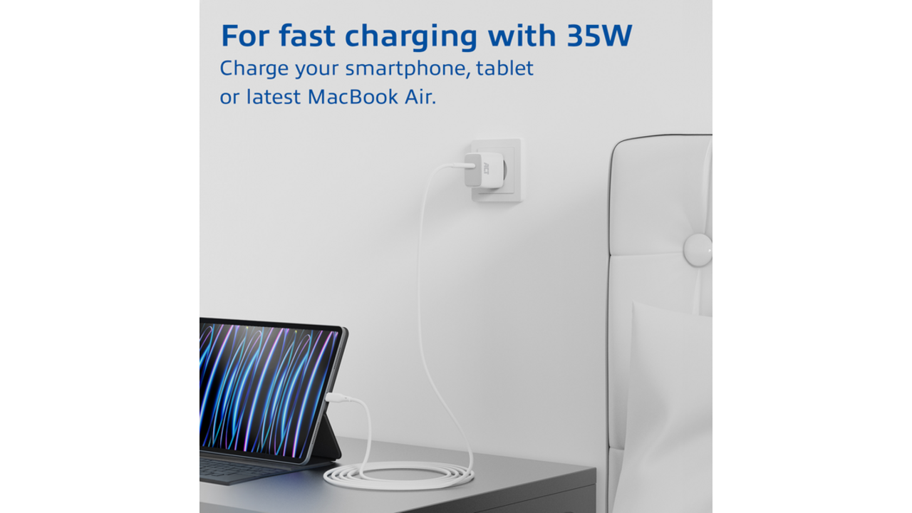 Oplader act 35w 1-poort usb c wit
