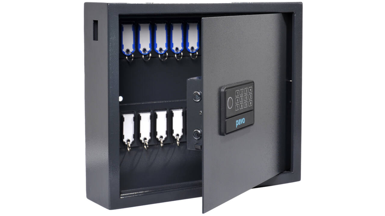 Sleutelkast Pavo high security magnetisch met fingerprintslot 20 haken 350x410x100mm