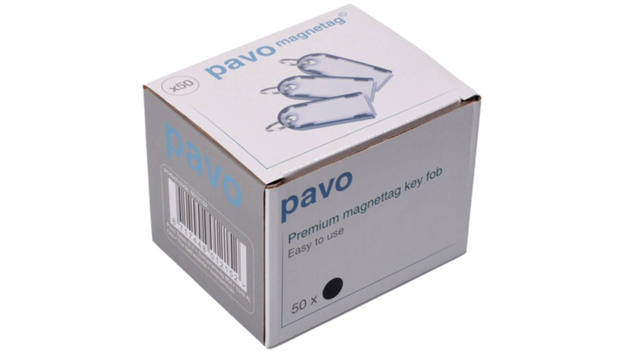 Sleutellabel Pavo magnetisch 50st zwart