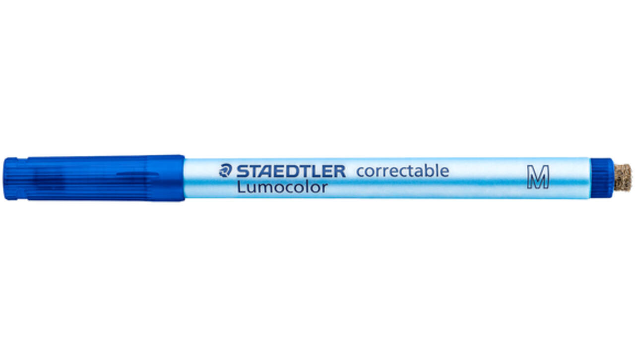 Viltstift Staedtler Lumocolor 305 non permanent correctable M blauw