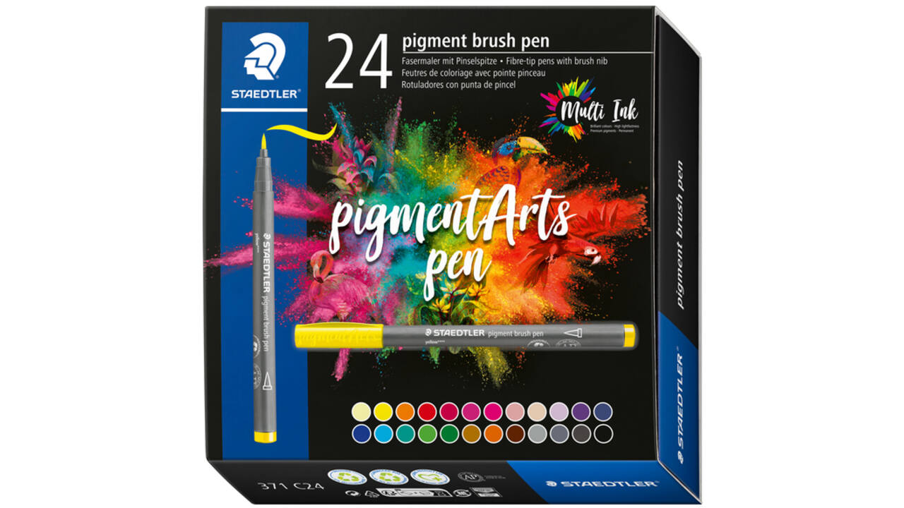 Brushpen Staedtler PigmentArts set à 24 kleuren