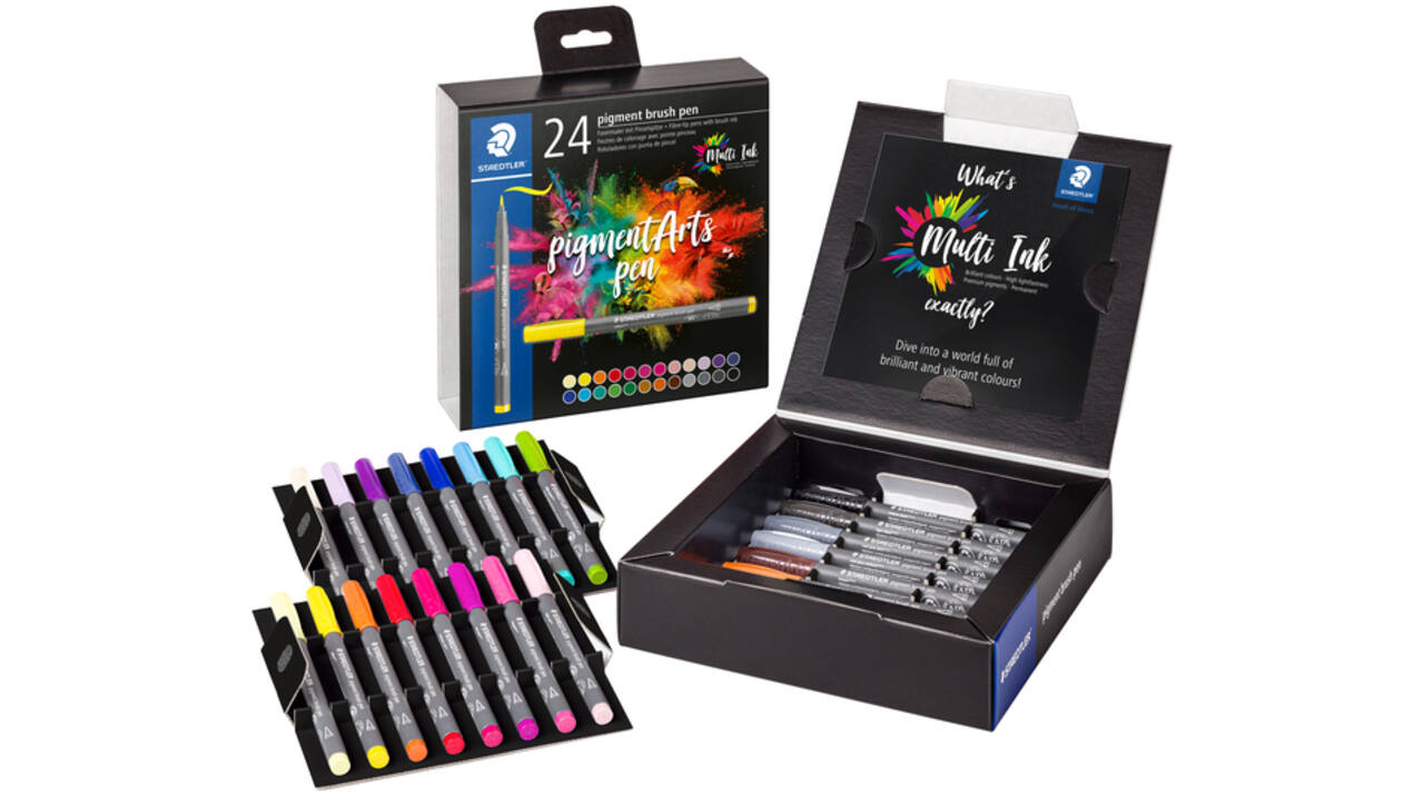 Brushpen Staedtler PigmentArts set à 24 kleuren