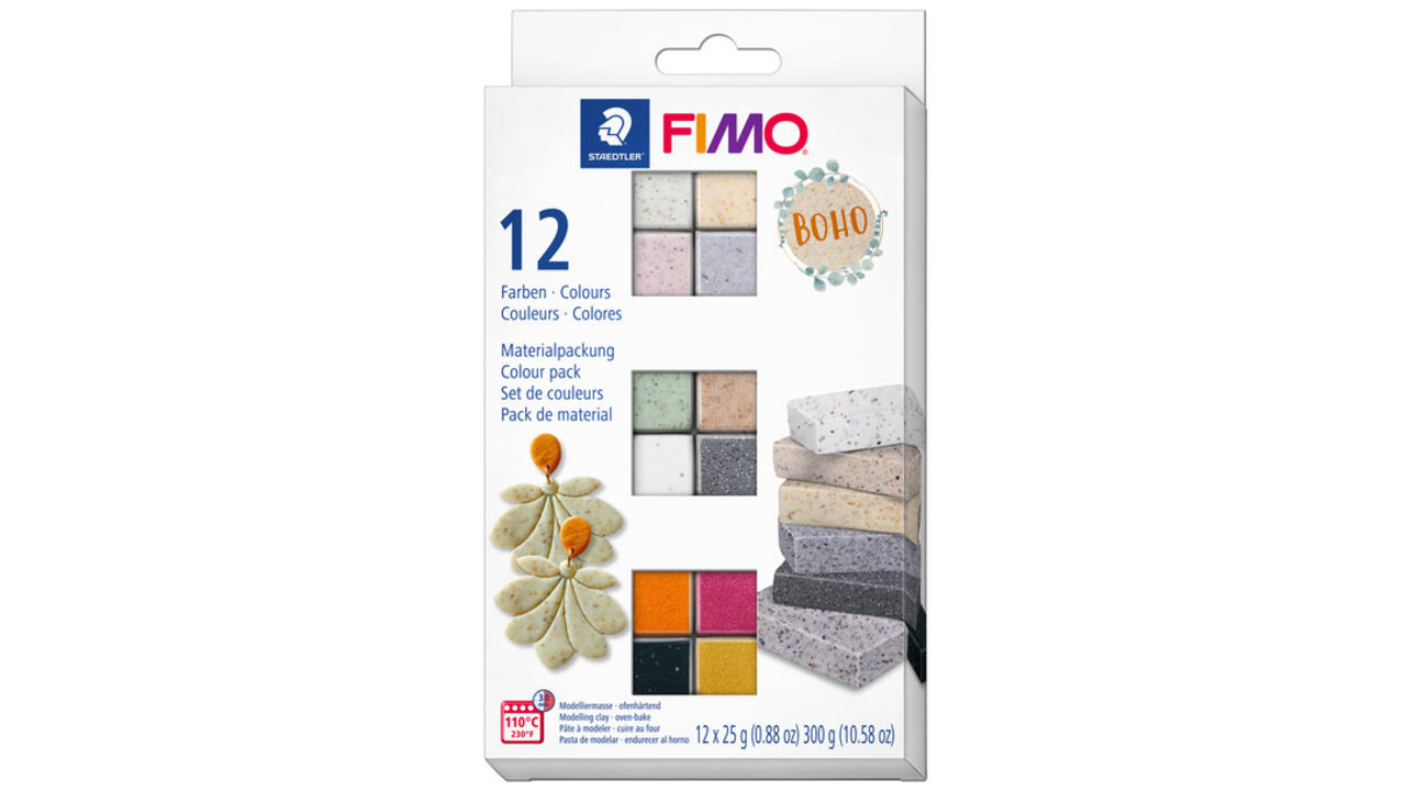Klei Fimo effect colour pak à 12 Boho kleuren