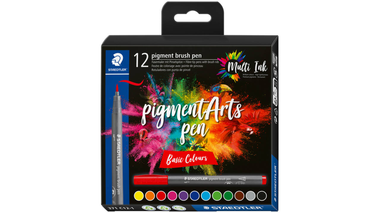 Brushpen Staedtler PigmentArts set à 12 kleuren