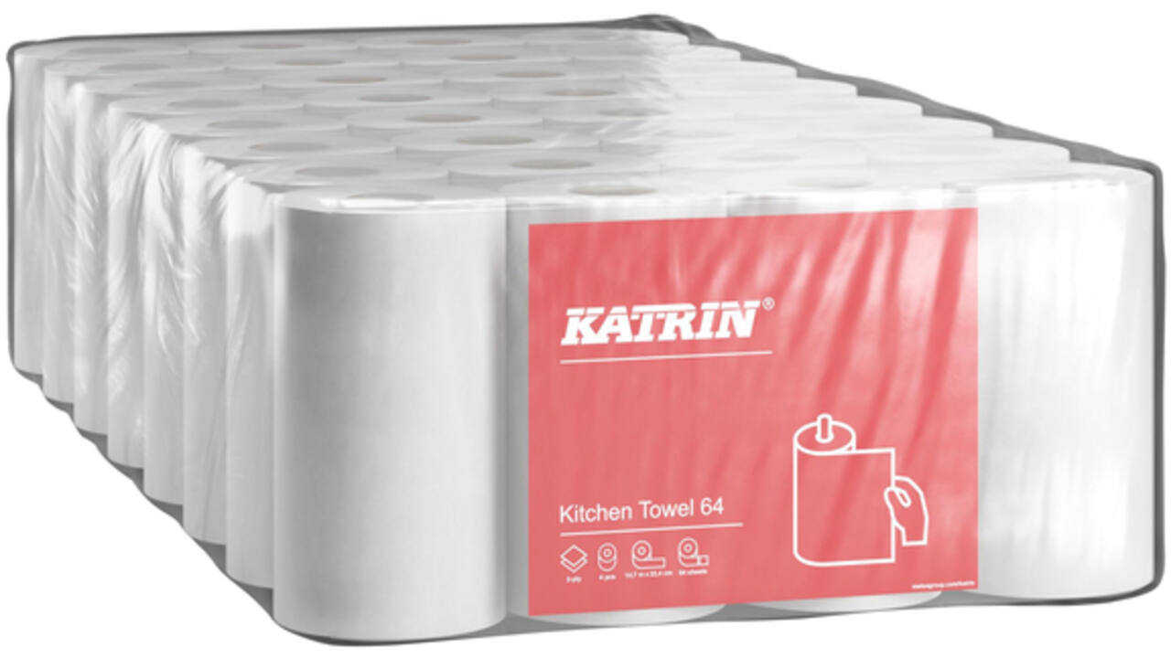 Keukenrol Katrin 2-laags wit 4 rollen 87075
