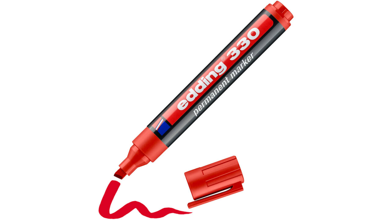 Viltstift edding 330 schuin 1.5-5mm rood
