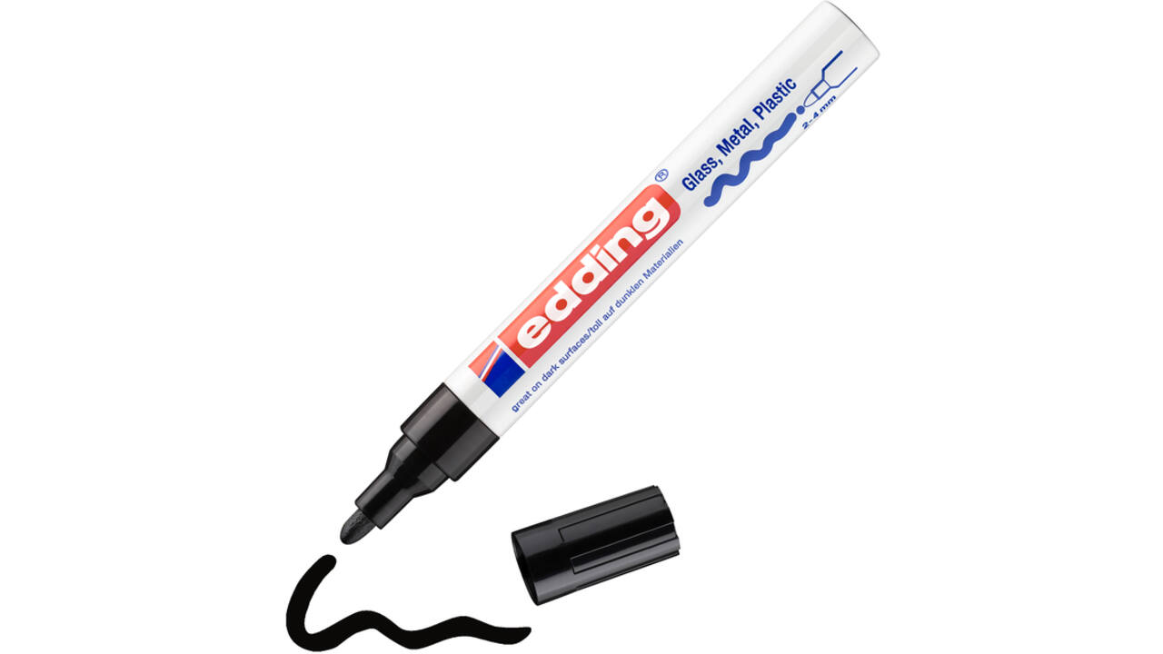 Viltstift edding 750 lakmarker creatief rond 2-4mm zwart