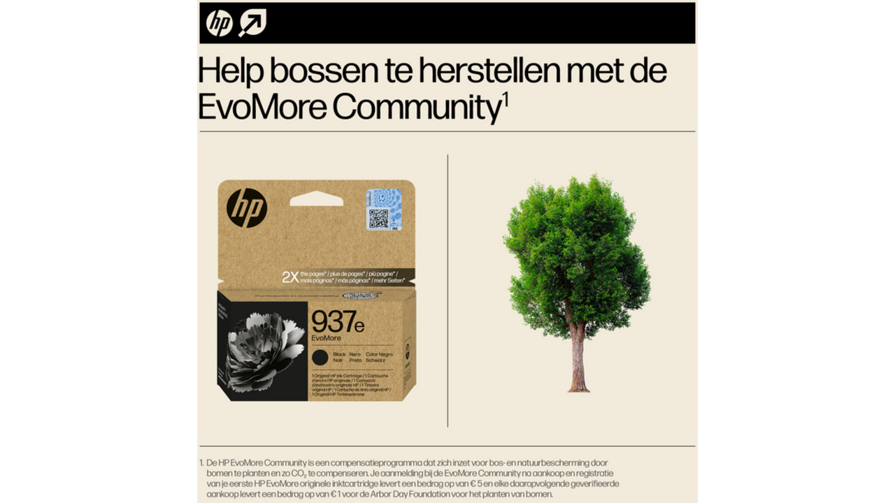 Inktcartridge HP 4S6W9NE 937E Evomore zwart