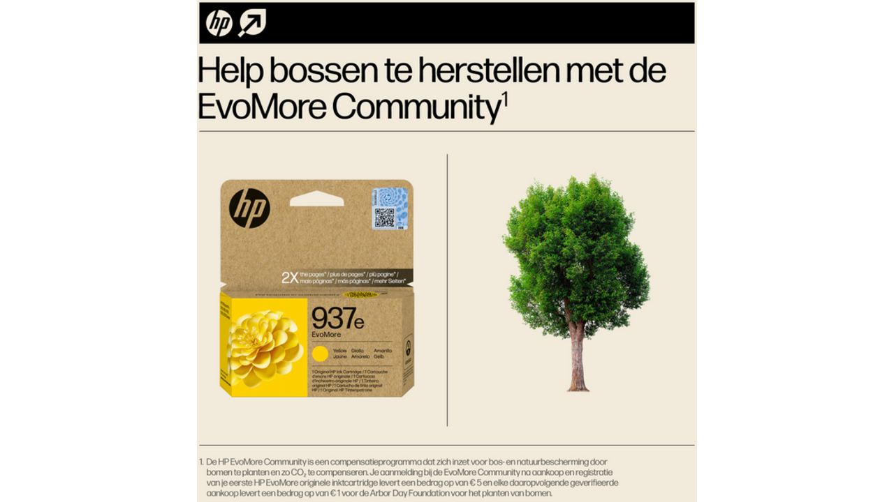Inktcartridge HP 4S6W8NE 937E Evomore geel