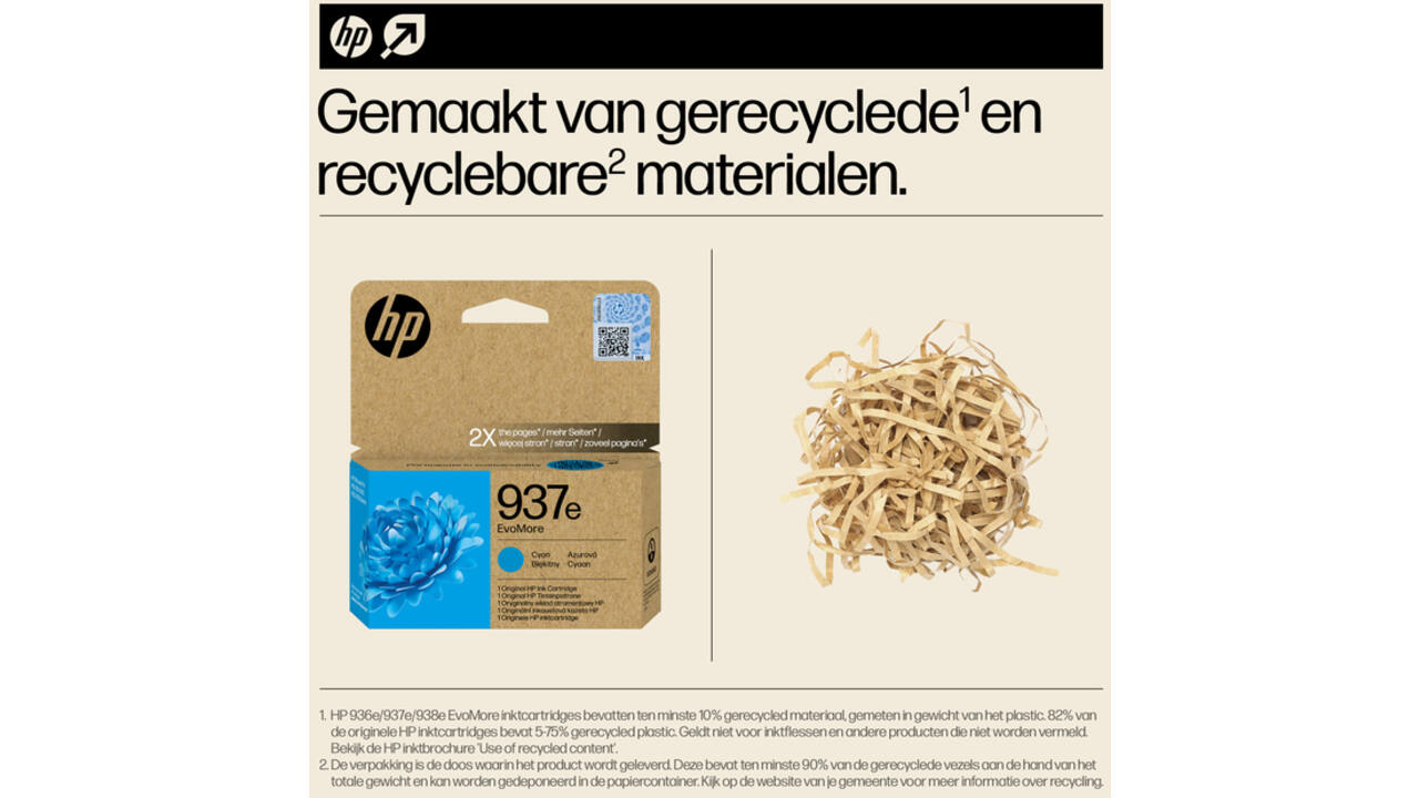 Inktcartridge HP 4S6W6NE 937E Evomore blauw