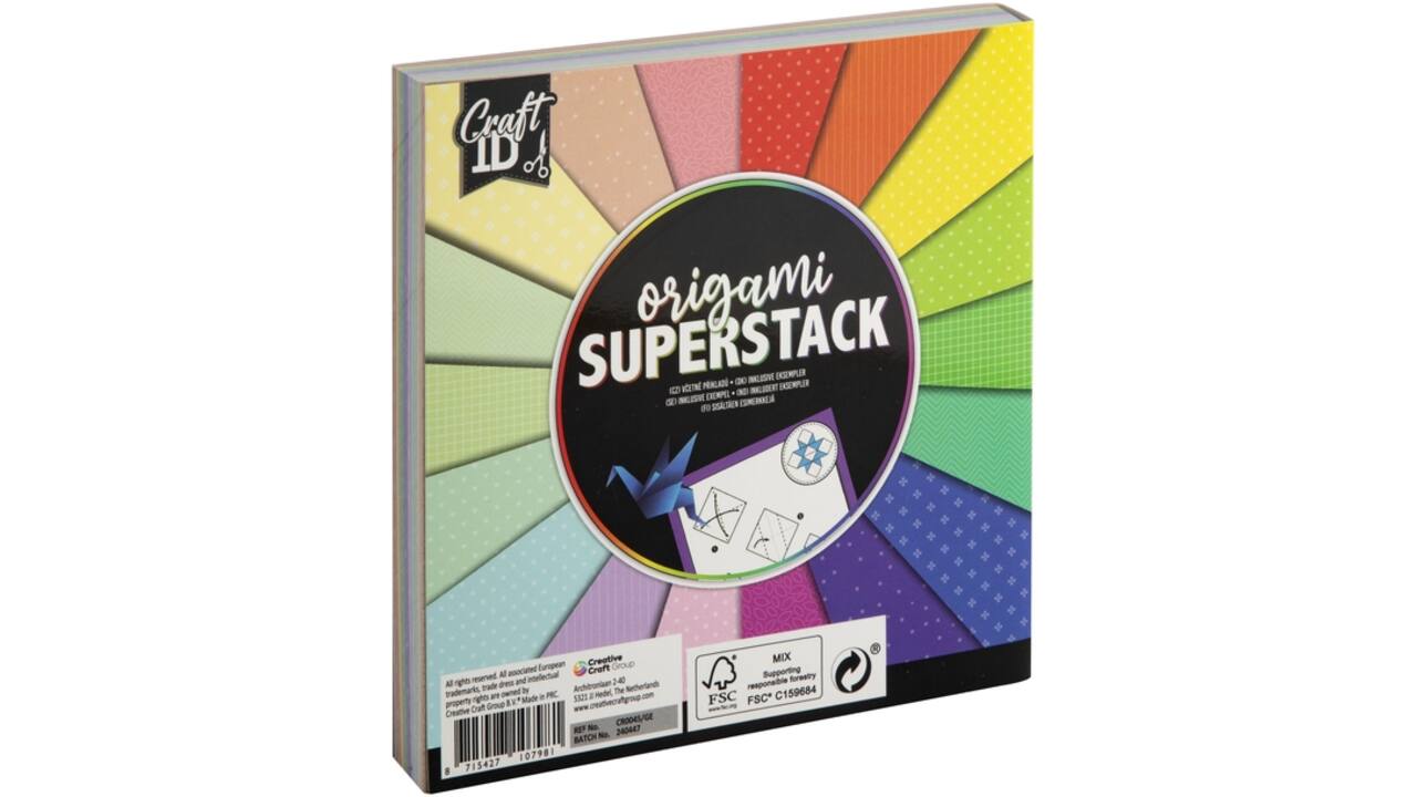 Origami CraftID 15x15cm 70gr 180 vel assorti kleuren
