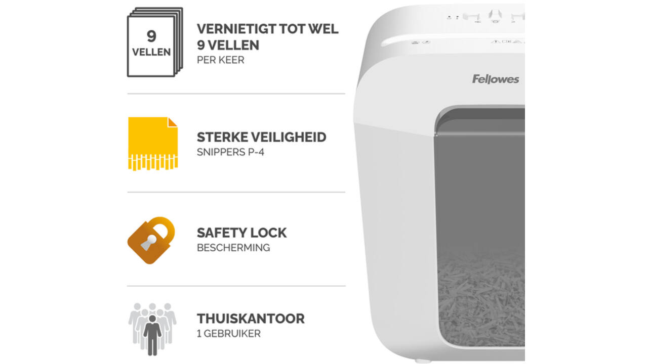 Papiervernietiger Fellowes Powershred LX50 snippers 4x37mm wit