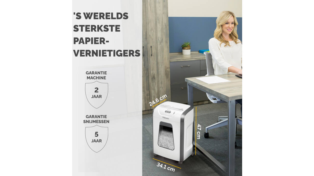 Papiervernietiger Fellowes Powershred 15C snippers 4x40mm wit