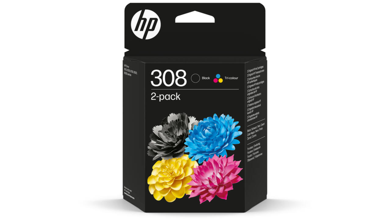 Inktcartridge HP 6L6S6UE 308 zwart + 3 kleuren