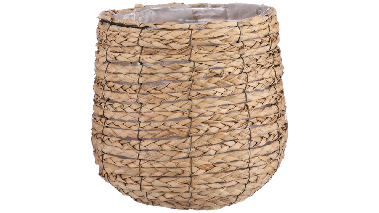 Plantenmand Mica Avalon zeegras rond lichbruin 31x30cm