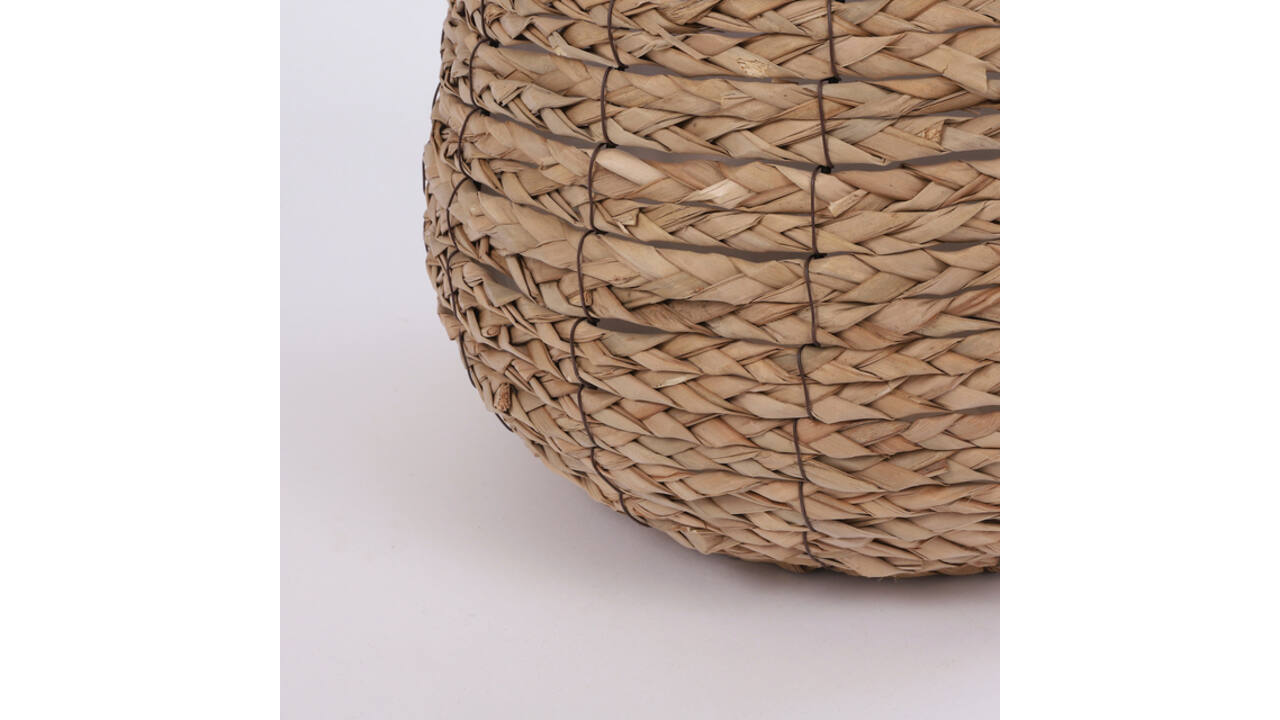 Plantenmand Mica Avalon zeegras rond lichtbruin 26x26cm