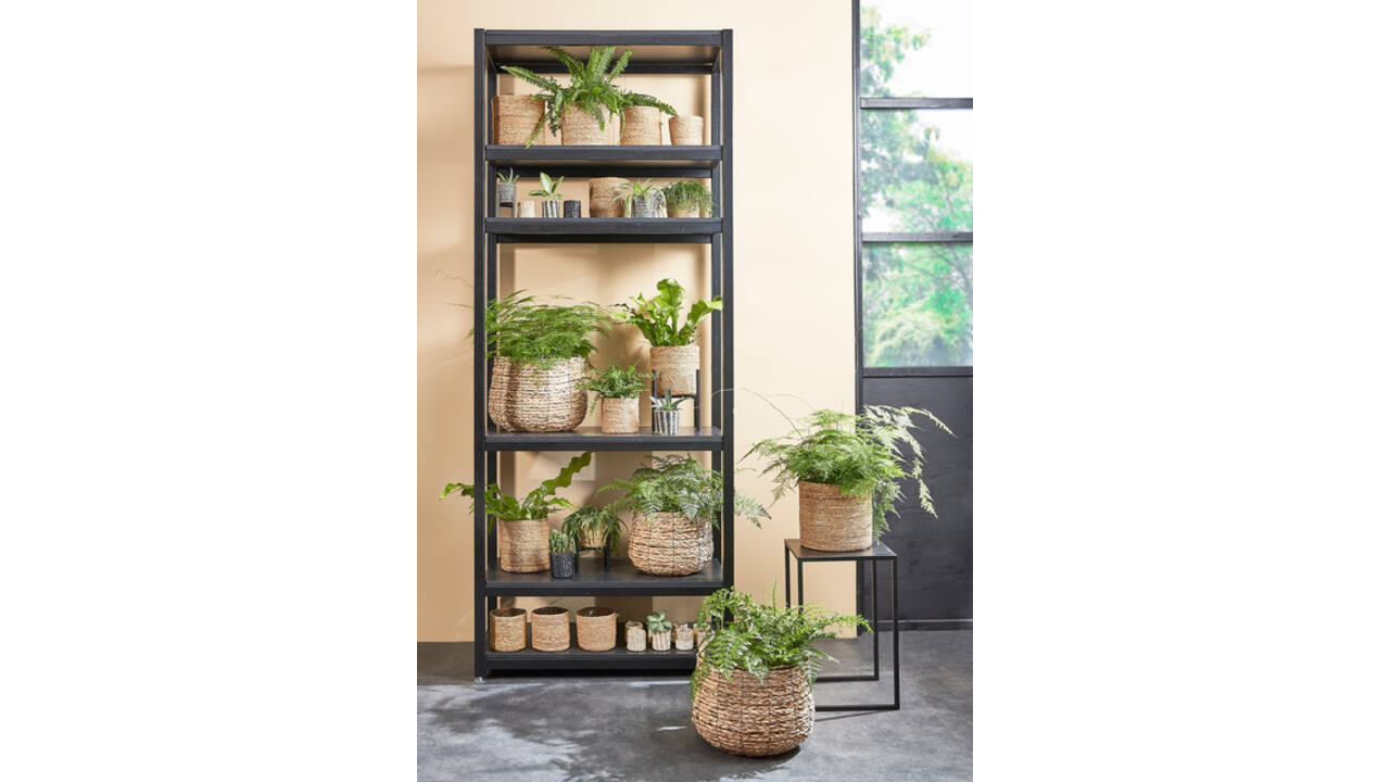 Plantenmand Mica Avalon zeegras rond lichtbruin 26x26cm