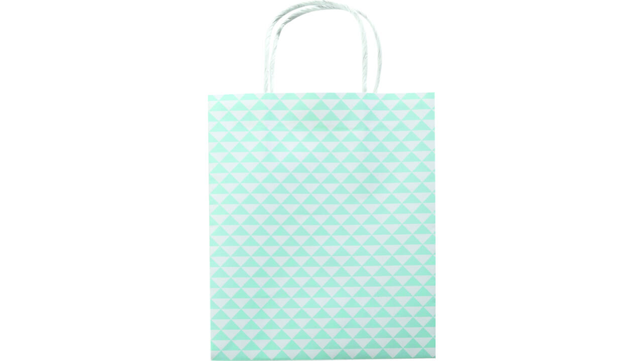 Tas met handvat Folia kraftpapier 115gr 18x21x8cm wit set à 3 dessins