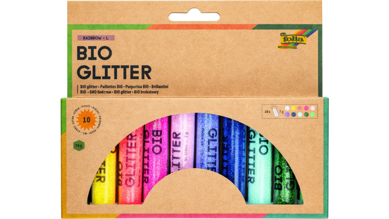 Glitterpoeder Bio Folia Rainbow 7gr 10 kleuren
