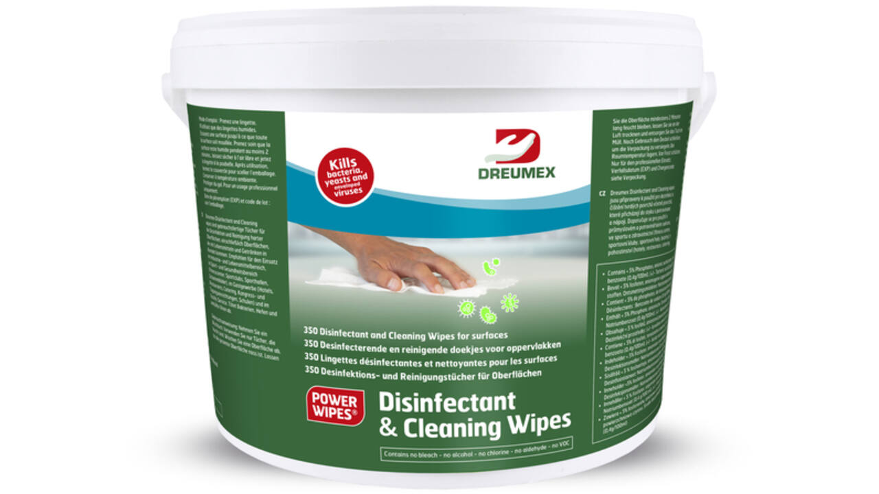 Desinfectiedoekjes Dreumex Disinfectant & Cleaning 350 stuks in dispenseremmer