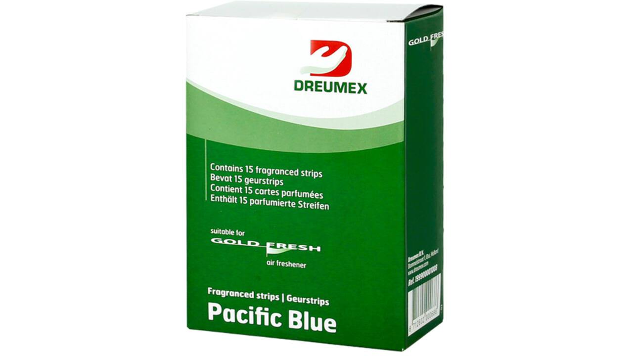 Luchtverfrisser Dreumex Gold Fresh Pacific Blue 15 strips