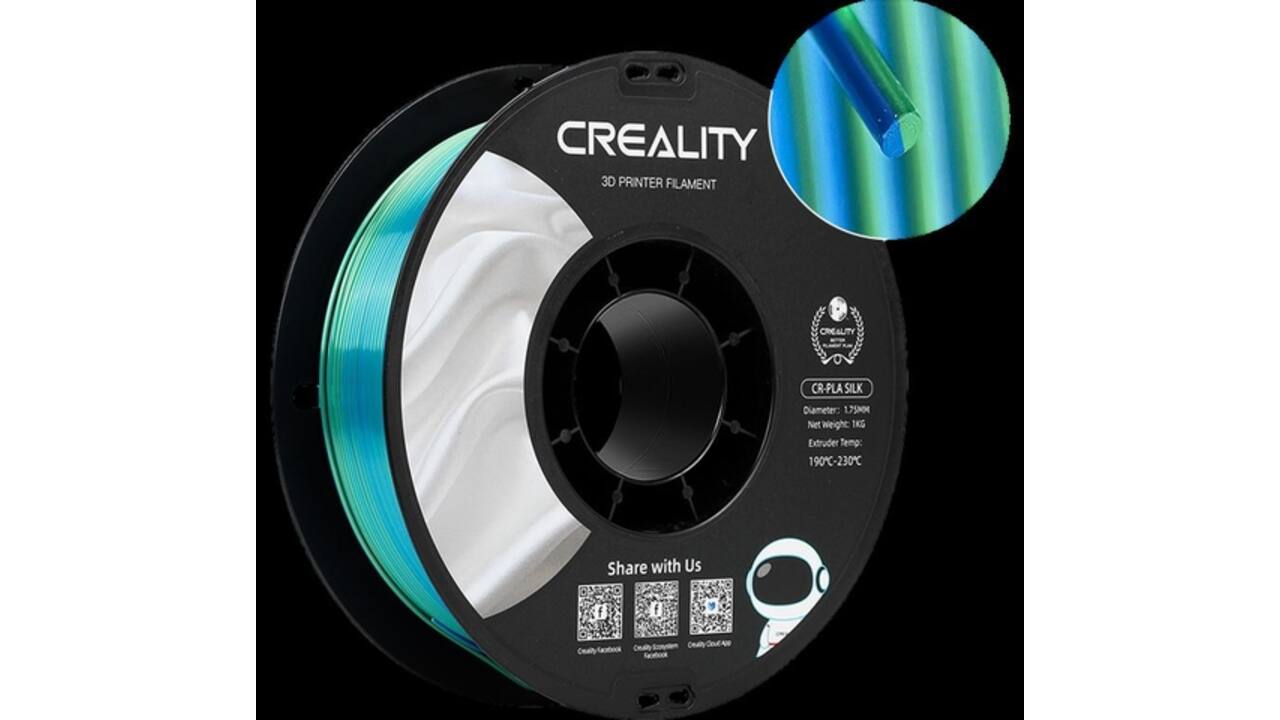 3D Filament Creality PLA 1.75mm blauw groen 1kg