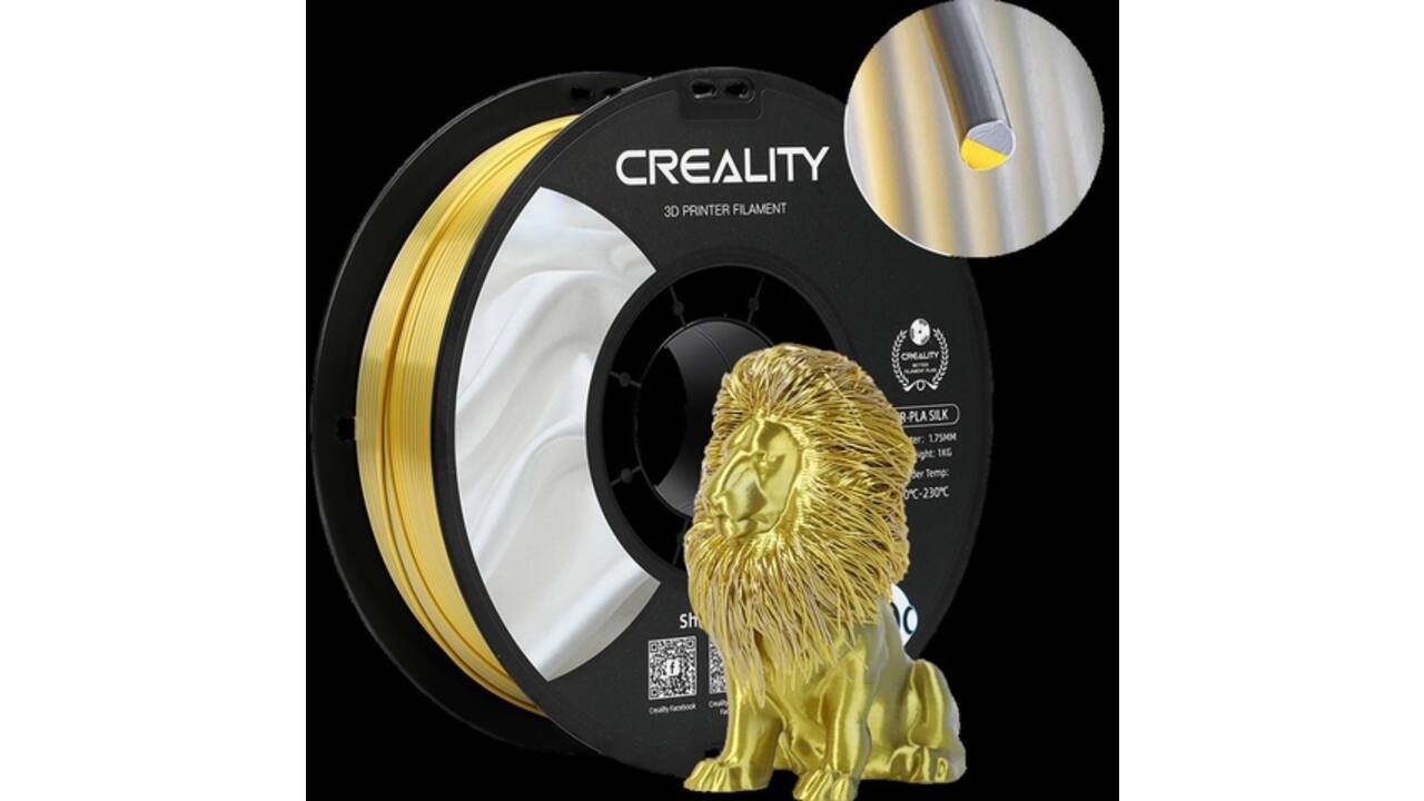 3D Filament Creality PLA 1.75mm Silk goud zilver 1kg