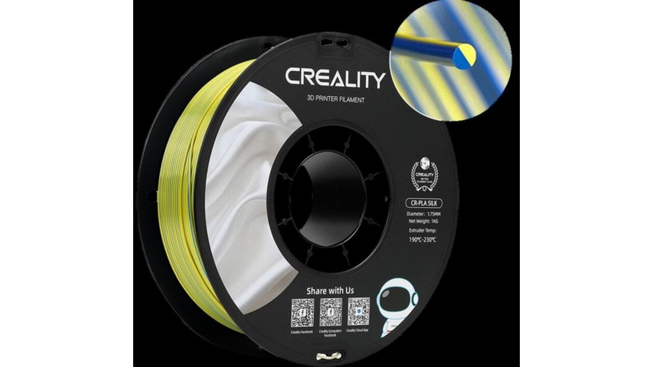 3D Filament Creality PLA 1.75mm Silk geel blauw 1kg
