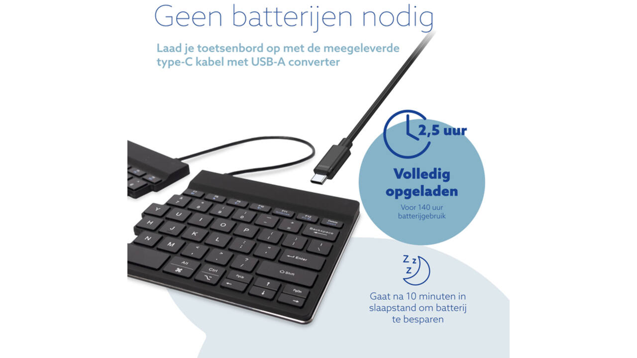 Toetsenbord R-Go Split Break QWERTY WL zwart