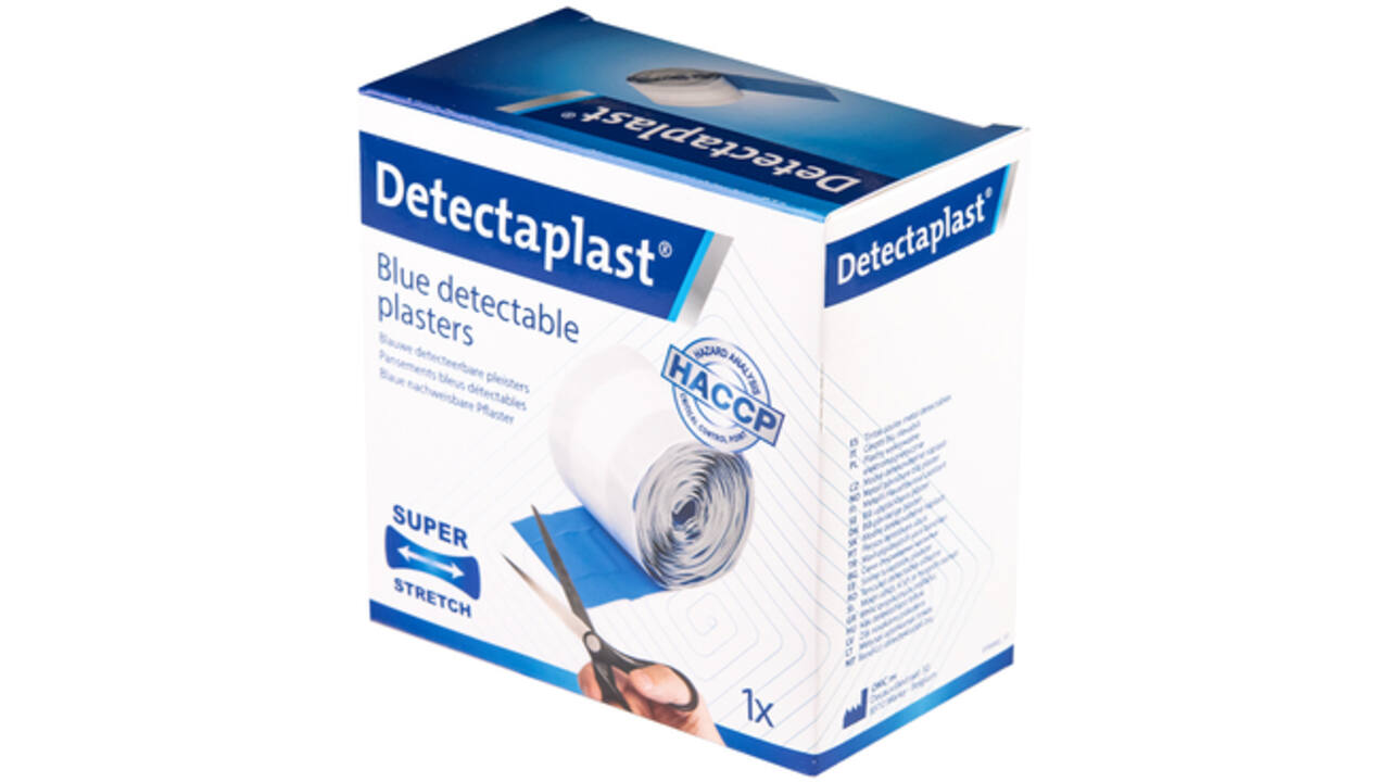 Elastische blauwe textielpleister Detectaplast 6cmx5m