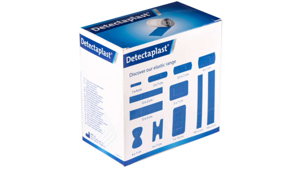 Elastische blauwe textielpleister Detectaplast 6cmx5m