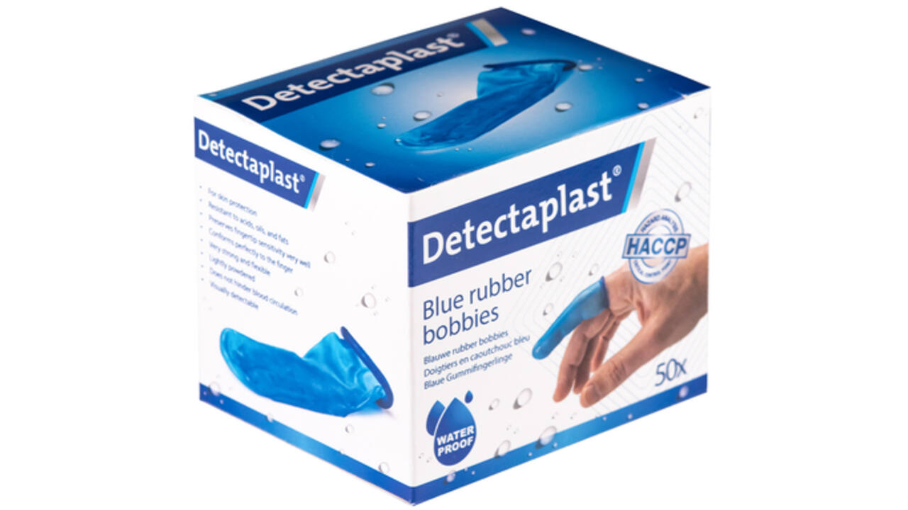 Vingerlingen Detectaplast rubber blauw 50stuks