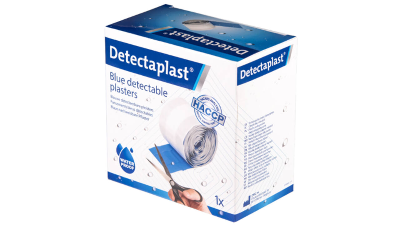 Waterafstotende blauwe pleister Detectaplast 6cmx5m