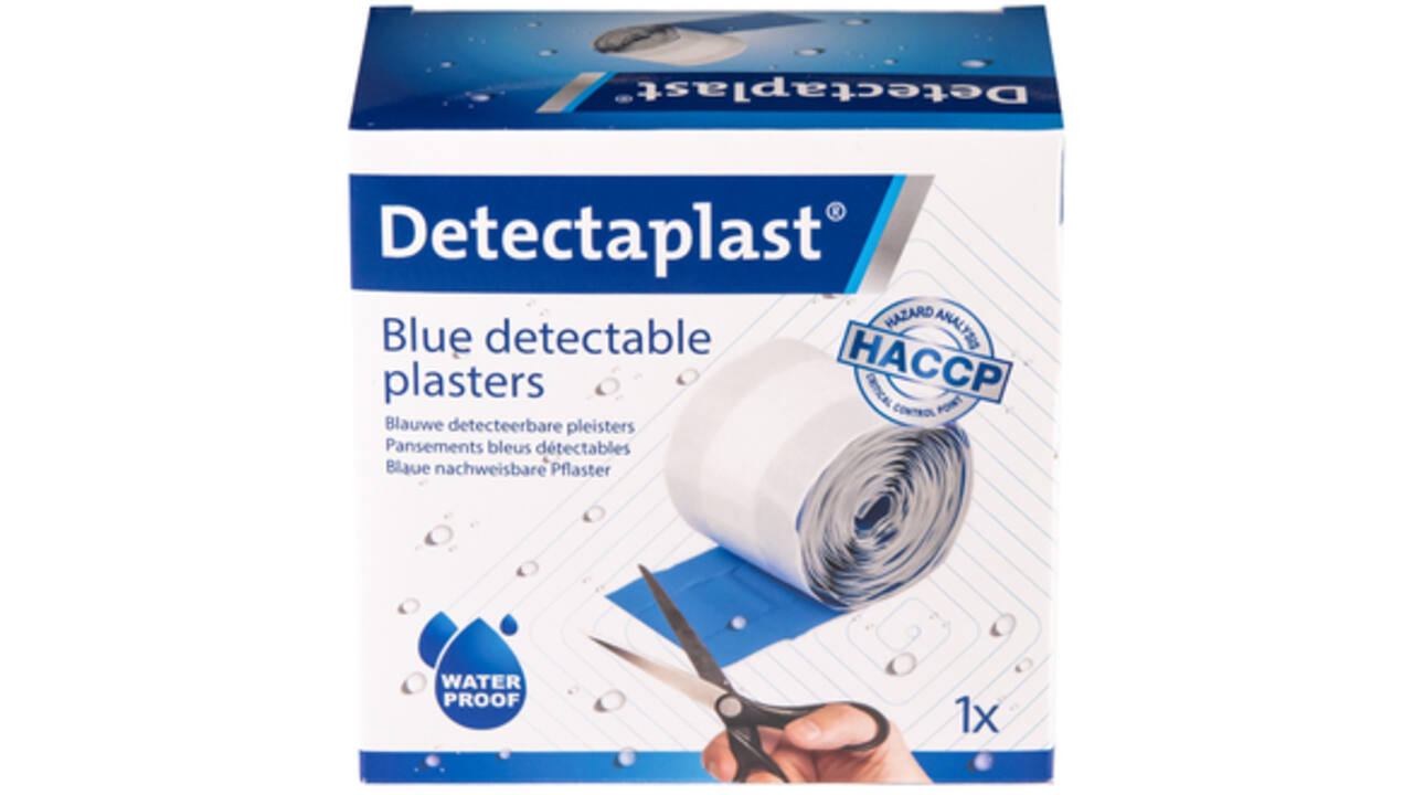 Waterafstotende blauwe pleister Detectaplast 6cmx5m