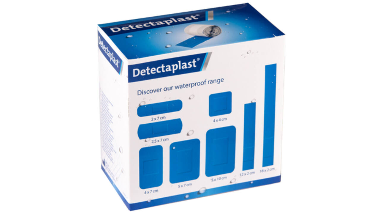Waterafstotende blauwe pleister Detectaplast 6cmx5m
