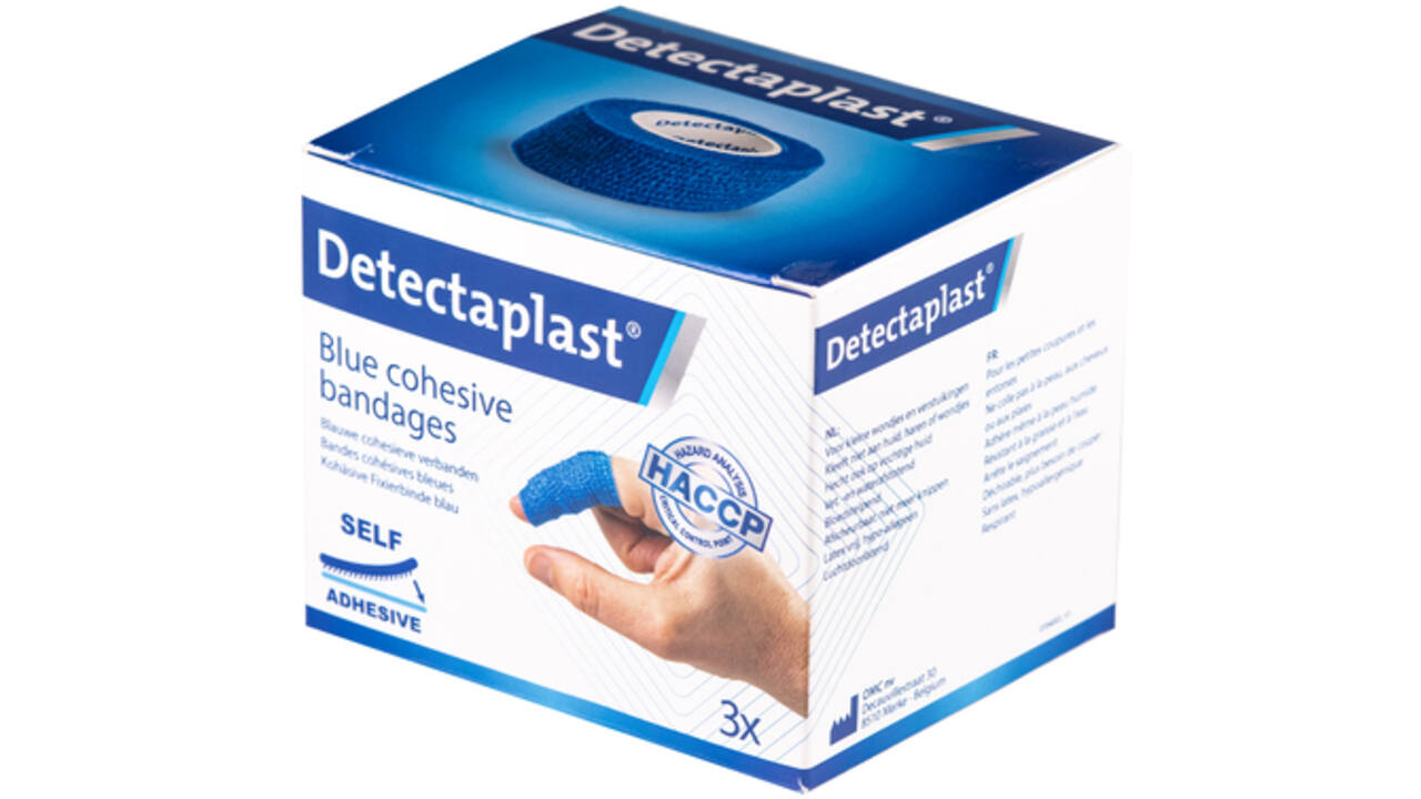 Snelpleister blauw Detectaplast 2,5cmx4,5m 3stuks