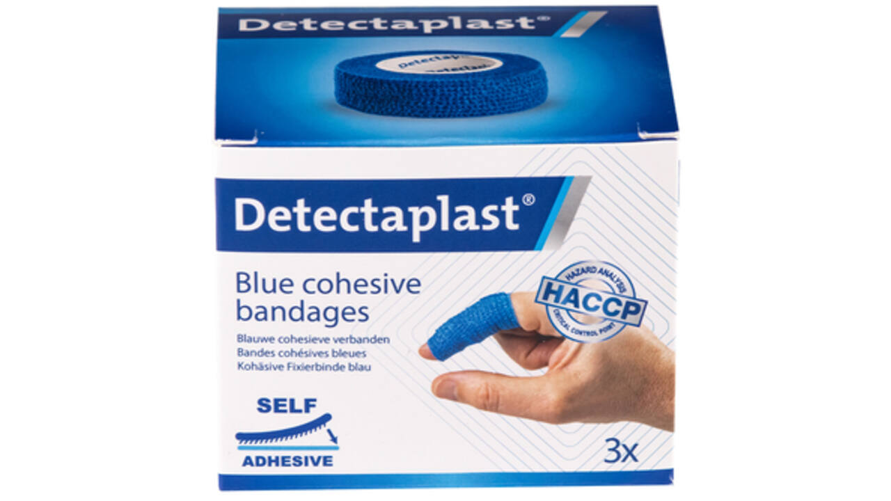 Snelpleister blauw Detectaplast 2,5cmx4,5m 3stuks