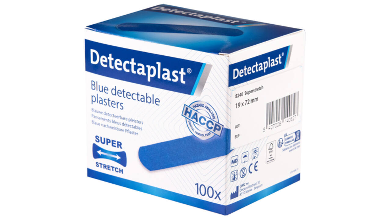 Elastische blauwe textielpleister Detectaplast 19x72mm
