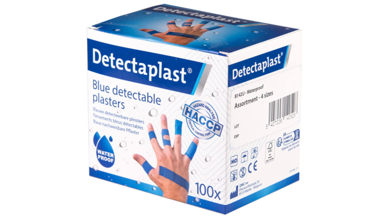 Waterafstotende blauwe pleister Detectaplast assorti