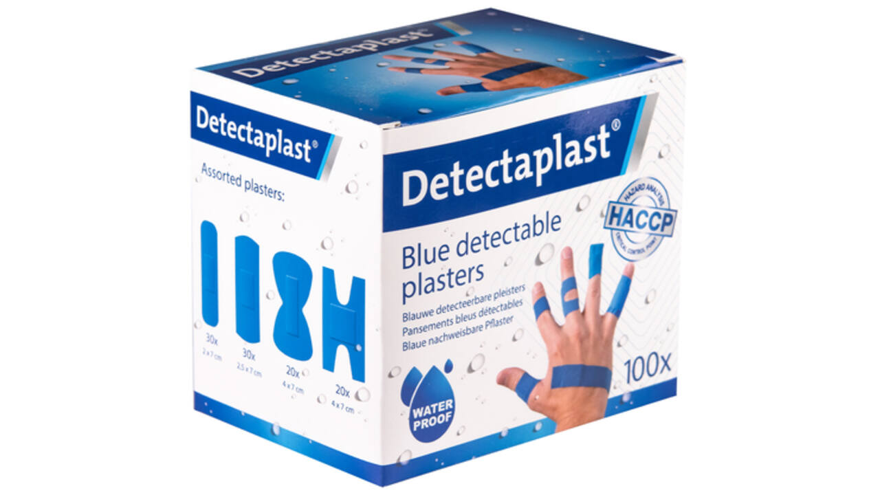 Waterafstotende blauwe pleister Detectaplast assorti