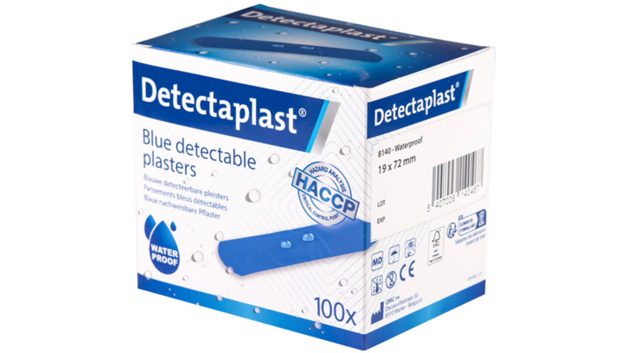 Waterafstotende blauwe pleister Detectaplast 19x72mm