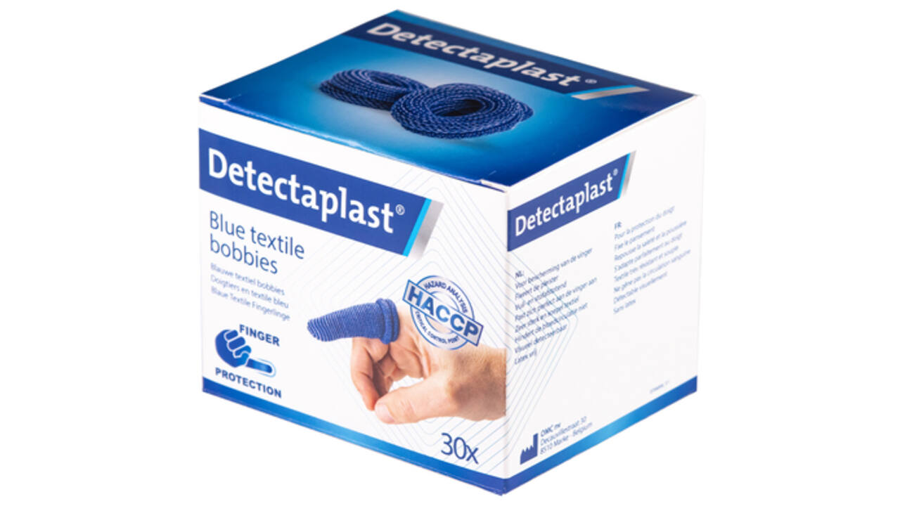 Vingerlingen Detectaplast textiel blauw 30stuks