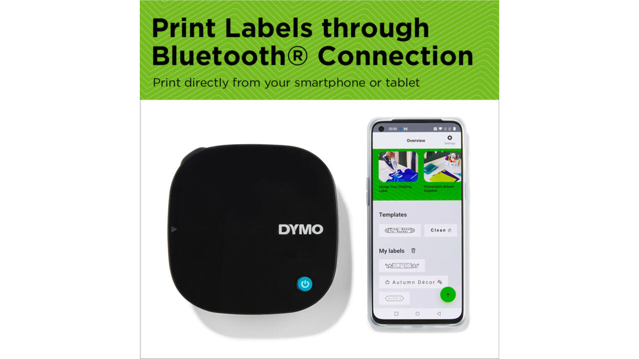 Labelprinter Dymo LetraTag 200B draagbaar bluetooth 12mm display 26 stuks