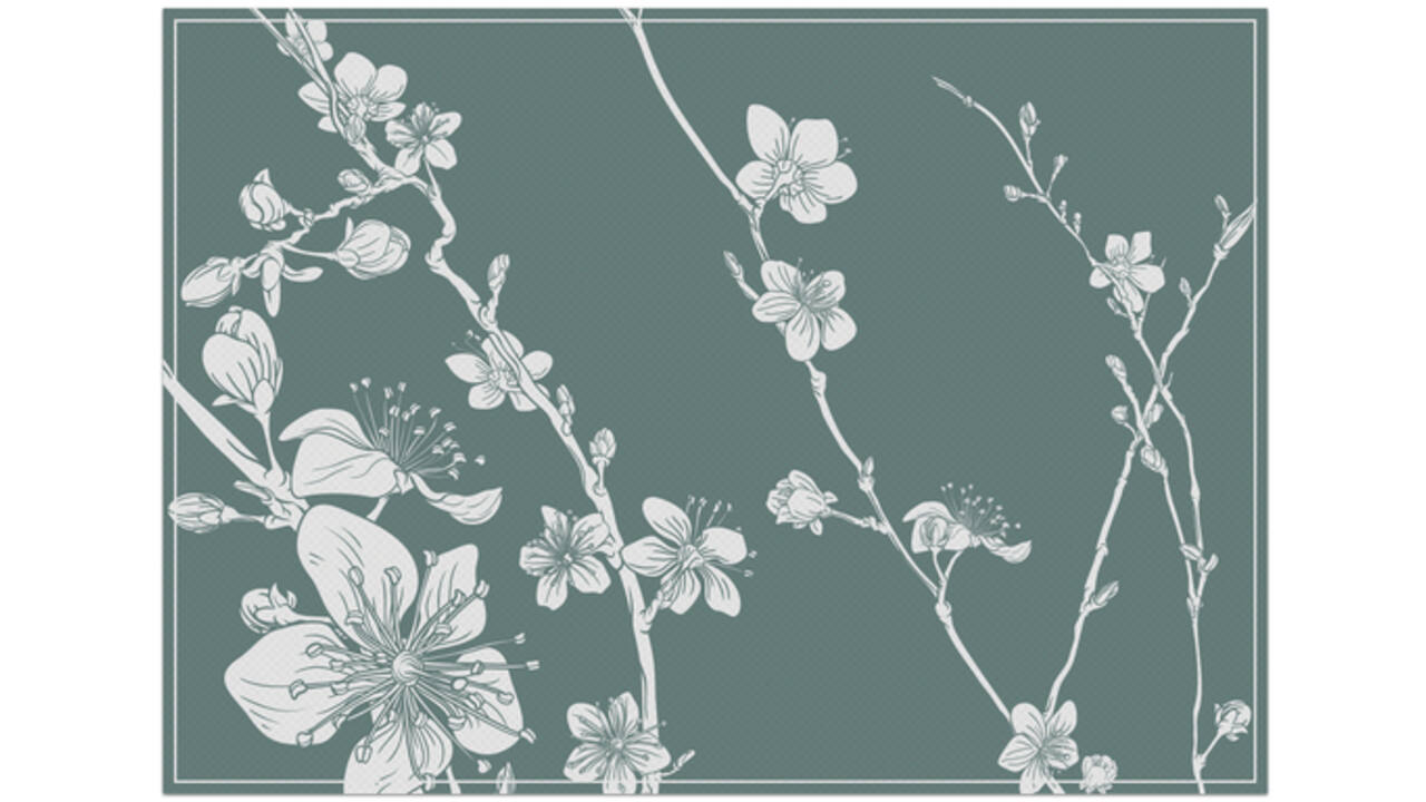 Placemat IEZZY Japanse kersenbloesem groen