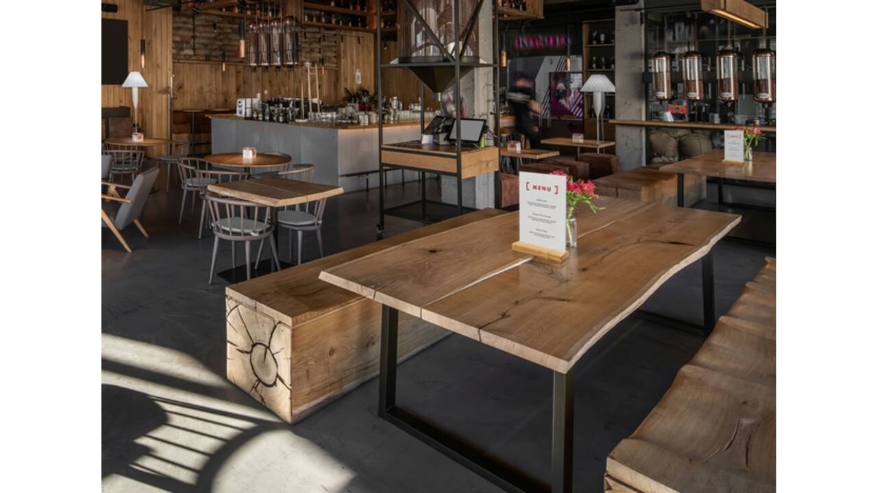 Menukaarthouder IEZZY tafeldisplay A5 hout
