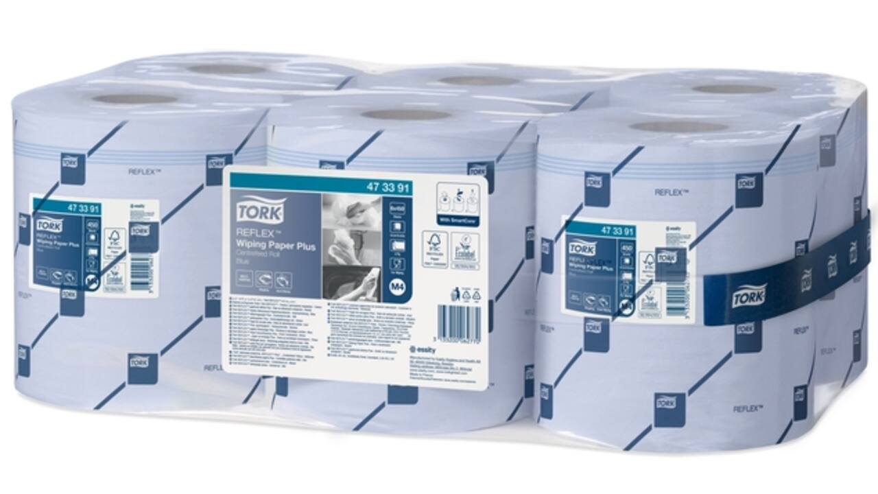 Poetsrol Tork Reflex™ M4 centerfeed Plus 2-laags 151m blauw 473391
