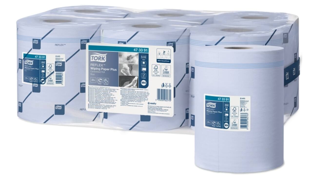 Poetsrol Tork Reflex™ M4 centerfeed Plus 2-laags 151m blauw 473391