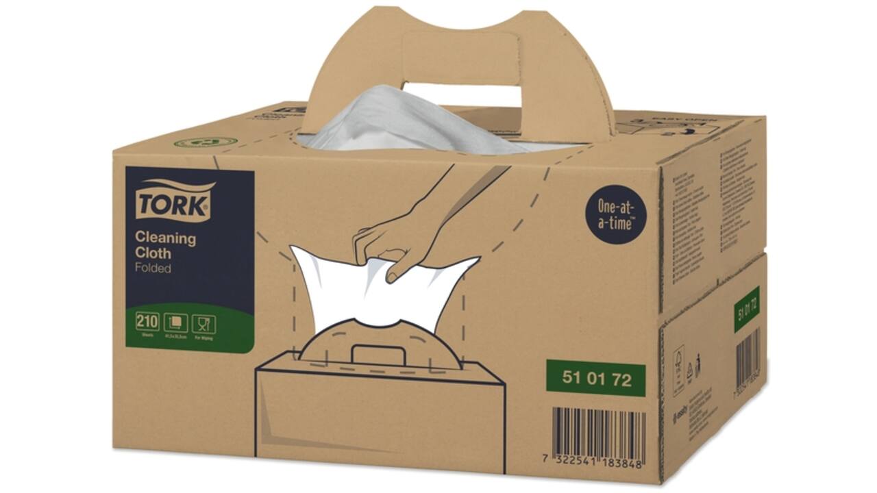 Reinigingsdoek Tork Cleaning W7 Handy Box 210 doeken wit 510172