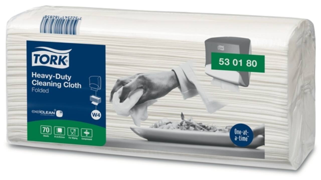 Reinigingsdoek Tork Heavy-Duty Cleaning XL W4 nonwoven 70 vel wit 530180