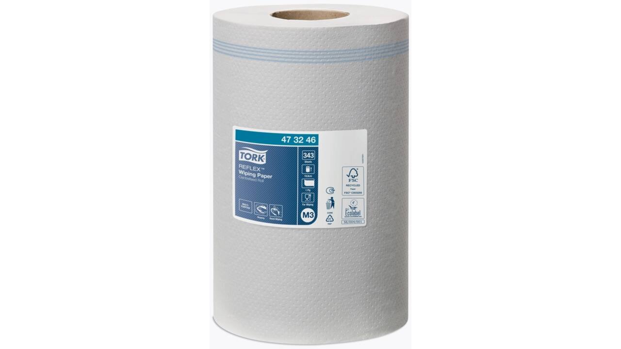 Poetsrol Tork Reflex™ M3 Centerfeed Mini 1-laags 120m wit 473246